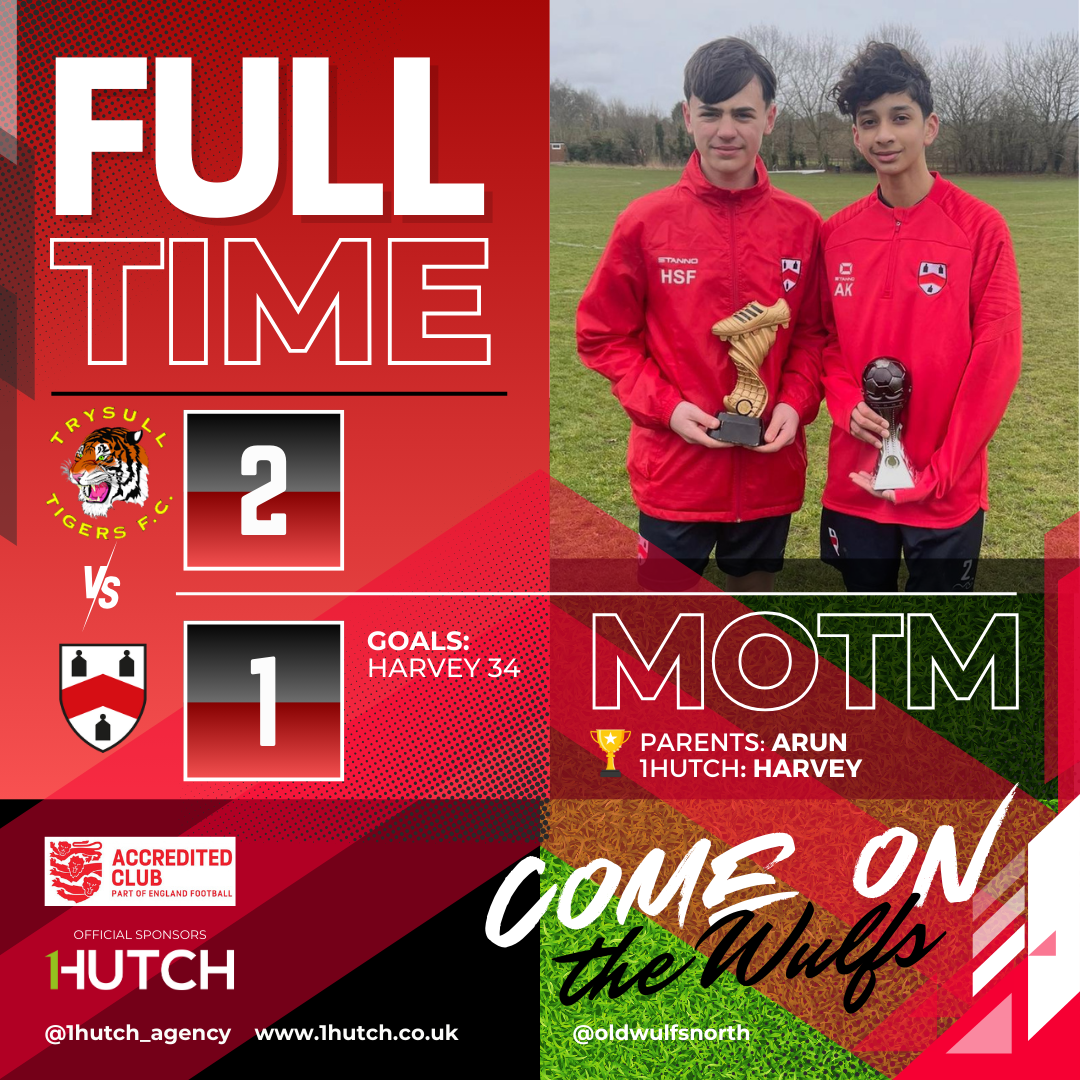 TRYSULL TIGERS 2 - 1 OLD WULFS